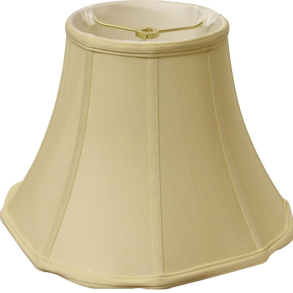 Antiqued White Monay Shantung Silk Bell Lamp Shade