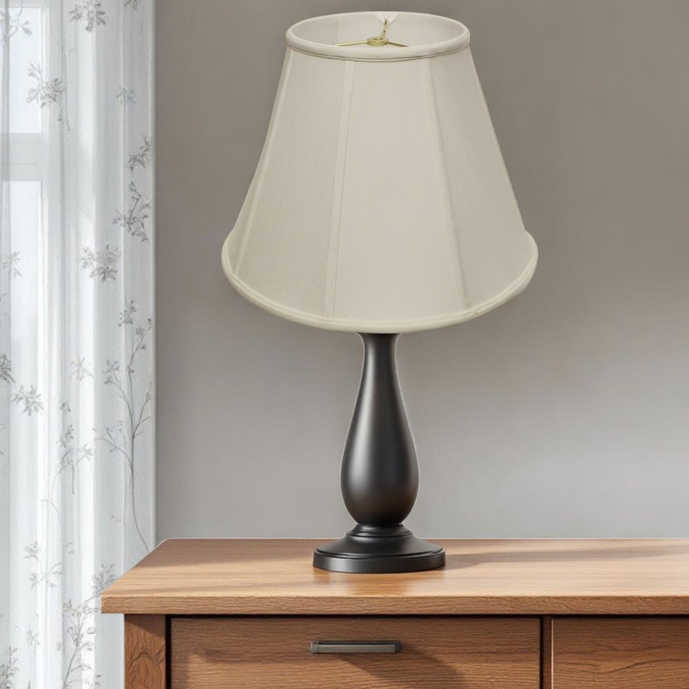 White Monay Shantung Silk Empire Lamp Shade