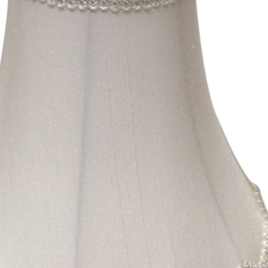 White Monay Shantung Silk Bell Lamp Shade
