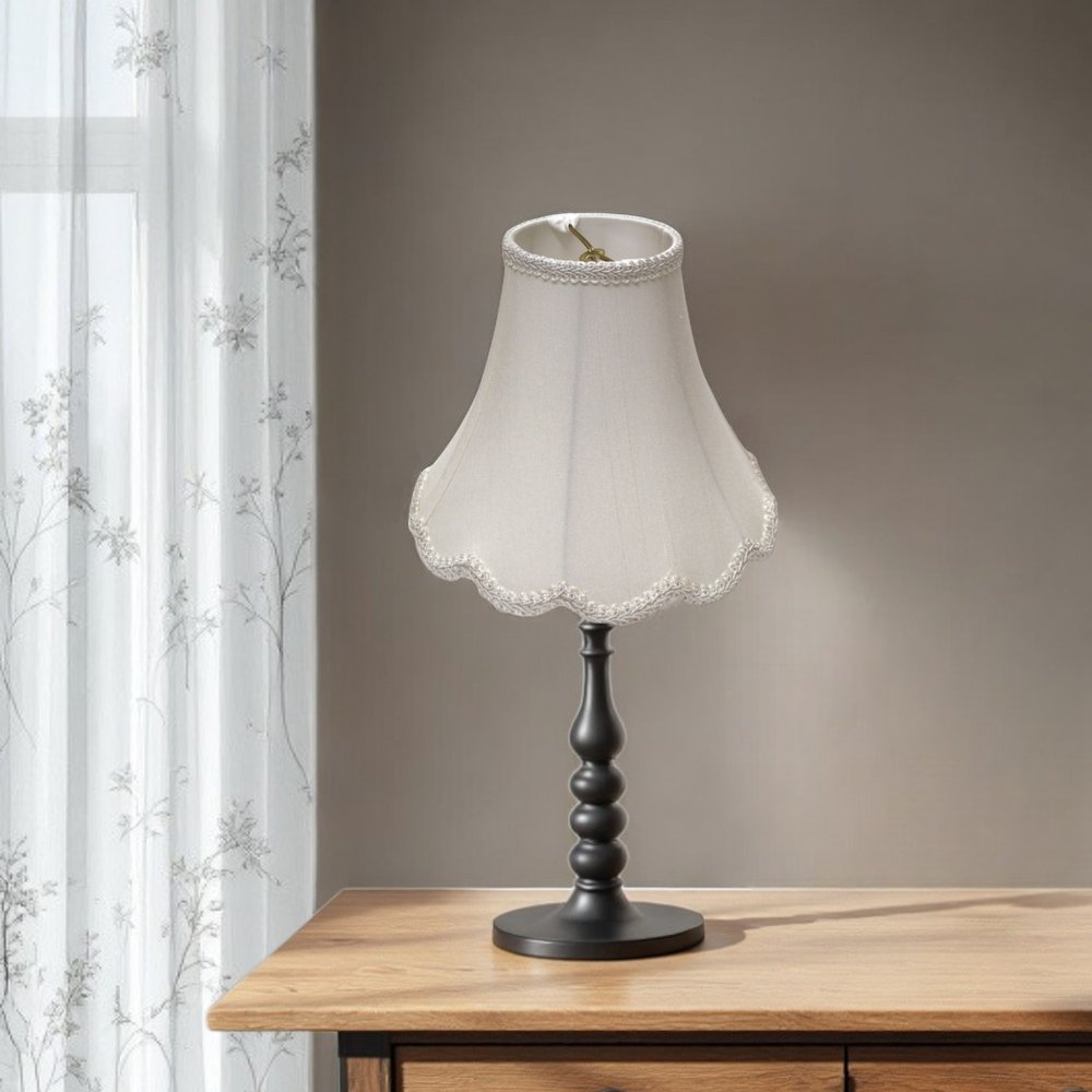 White Monay Shantung Silk Bell Lamp Shade