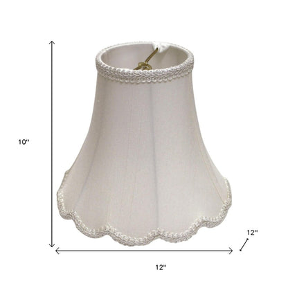White Monay Shantung Silk Bell Lamp Shade