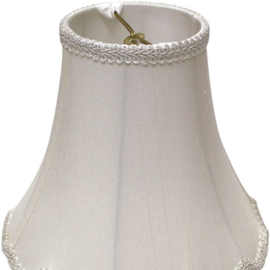 White Monay Shantung Silk Bell Lamp Shade