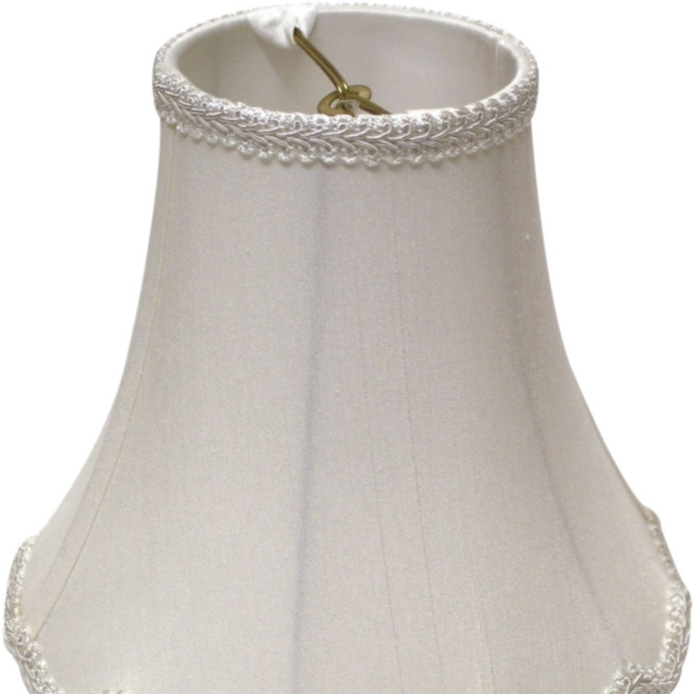 White Monay Shantung Silk Bell Lamp Shade
