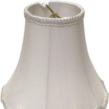 White Monay Shantung Silk Bell Lamp Shade
