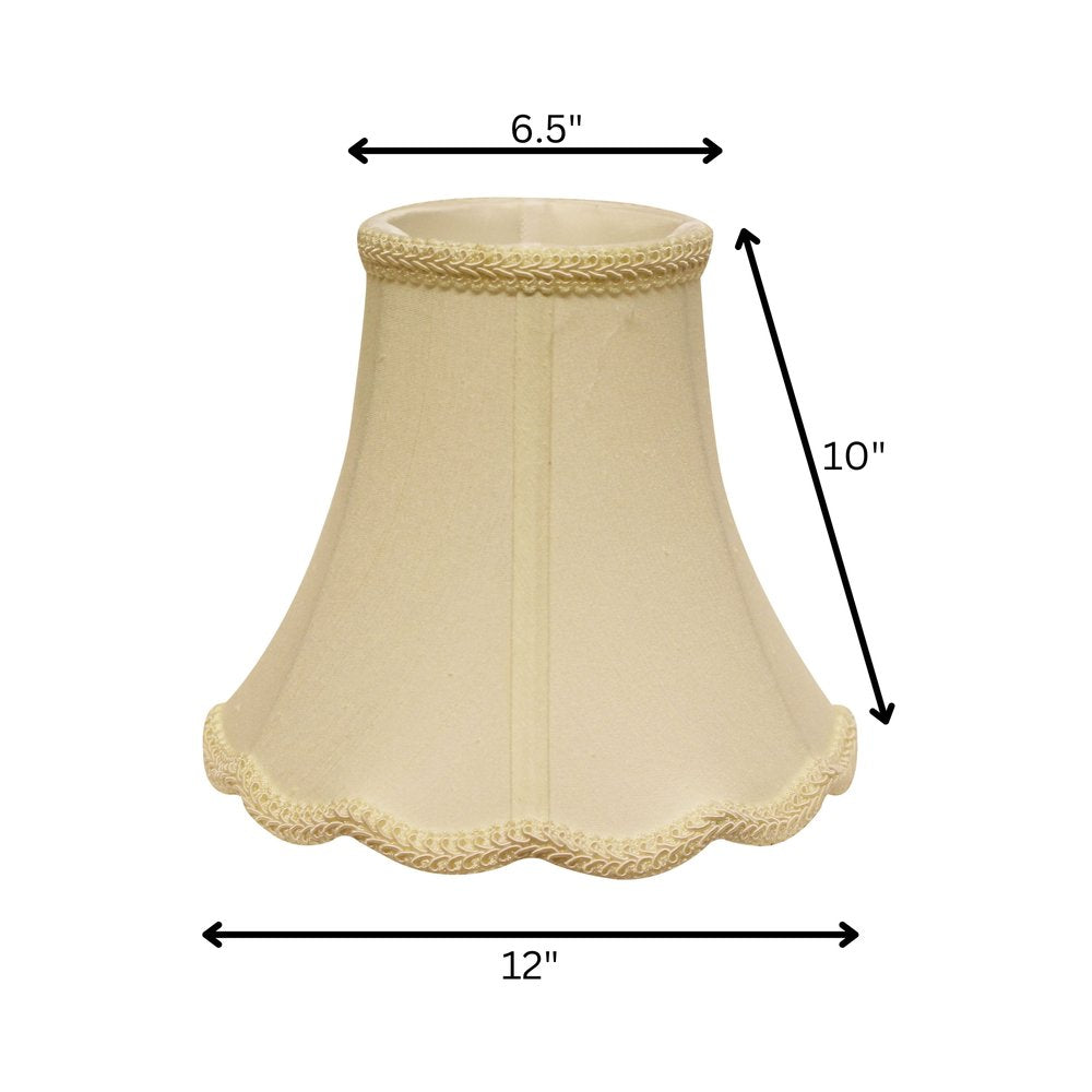 Ivory Monay Shantung Silk Bell Lamp Shade