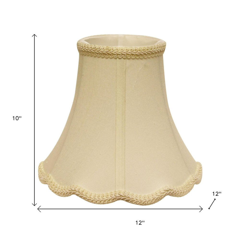 Ivory Monay Shantung Silk Bell Lamp Shade
