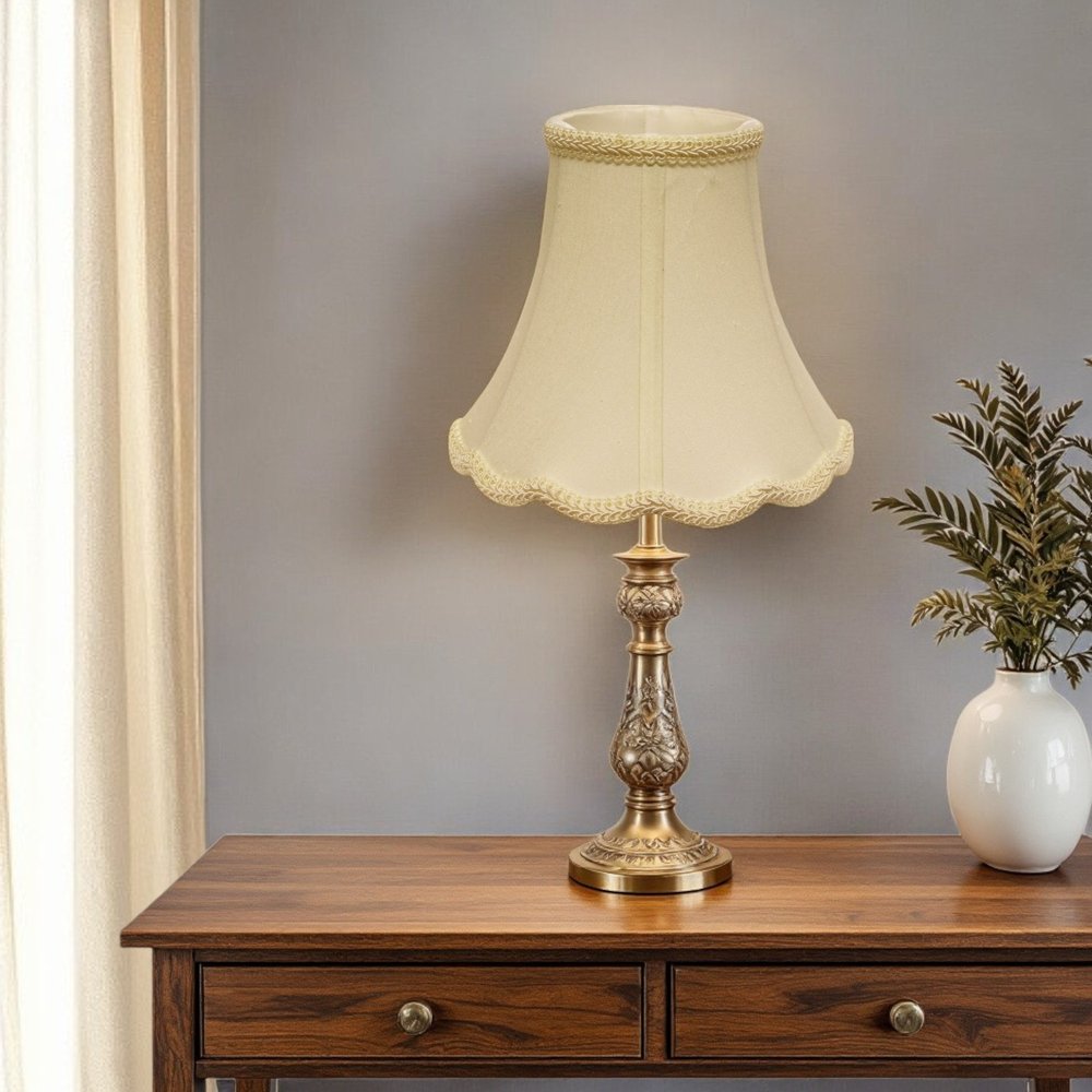 Ivory Monay Shantung Silk Bell Lamp Shade