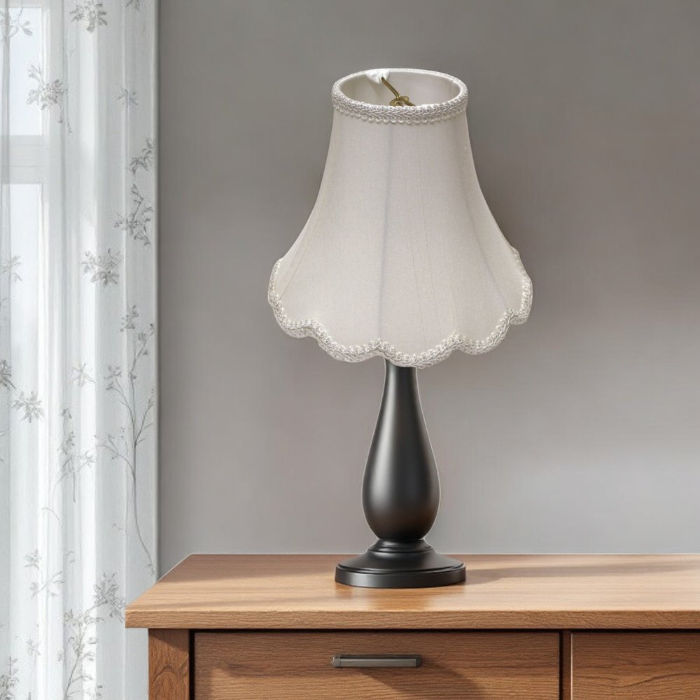 White Monay Shantung Silk Bell Lamp Shade