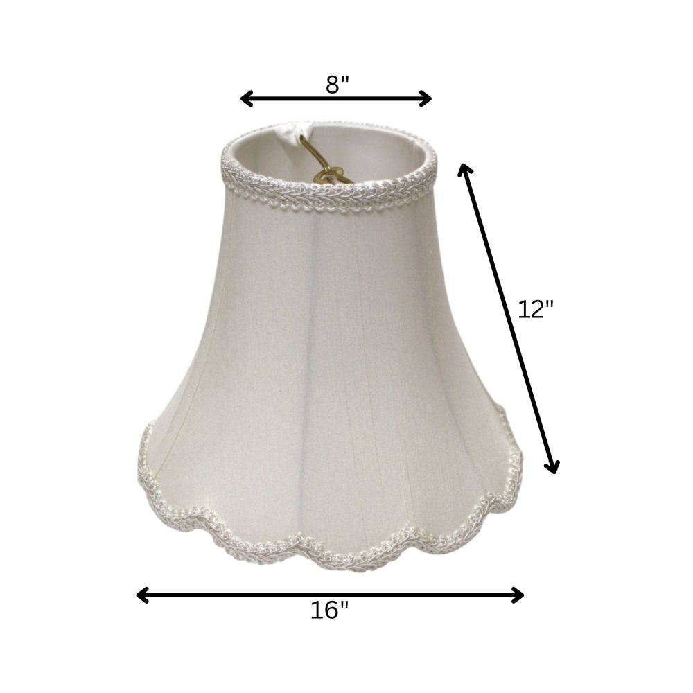 White Monay Shantung Silk Bell Lamp Shade