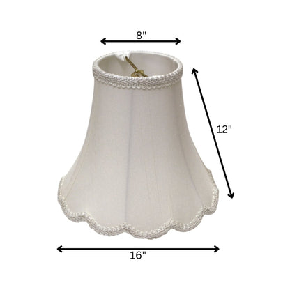 White Monay Shantung Silk Bell Lamp Shade