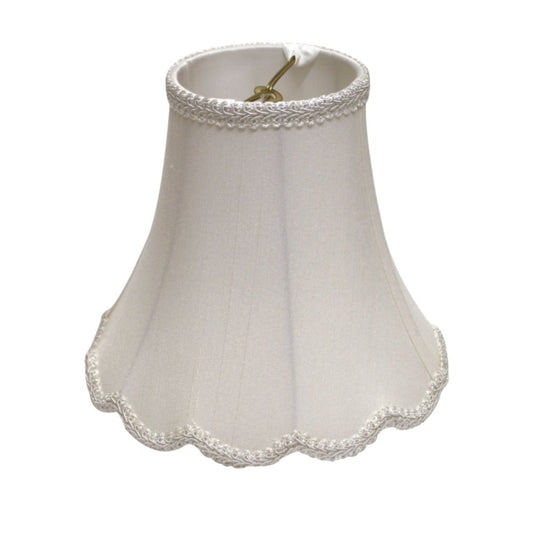 White Monay Shantung Silk Bell Lamp Shade