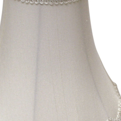 White Monay Shantung Silk Bell Lamp Shade