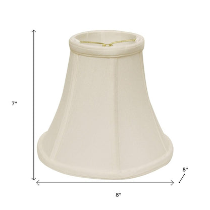 White Monay Shantung Silk Bell Lamp Shade