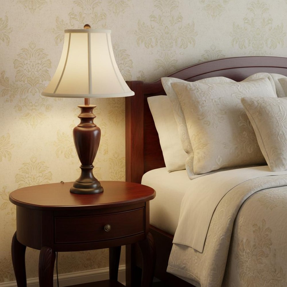 White Monay Shantung Silk Bell Lamp Shade