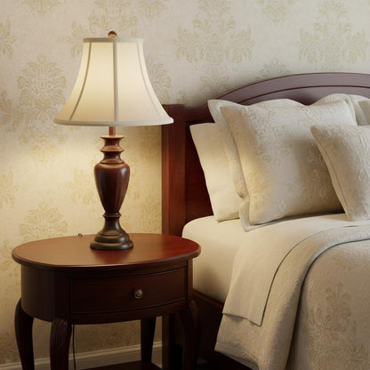 White Monay Shantung Silk Bell Lamp Shade