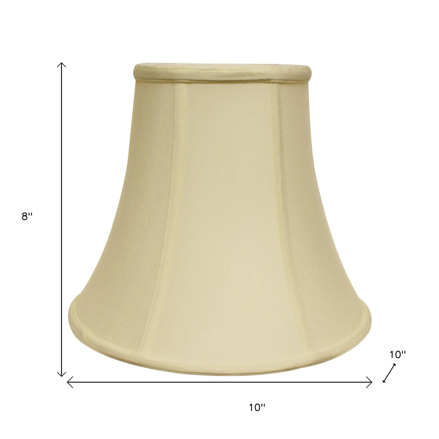 Ivory Monay Shantung Silk Bell Lamp shade 10"W Bottom