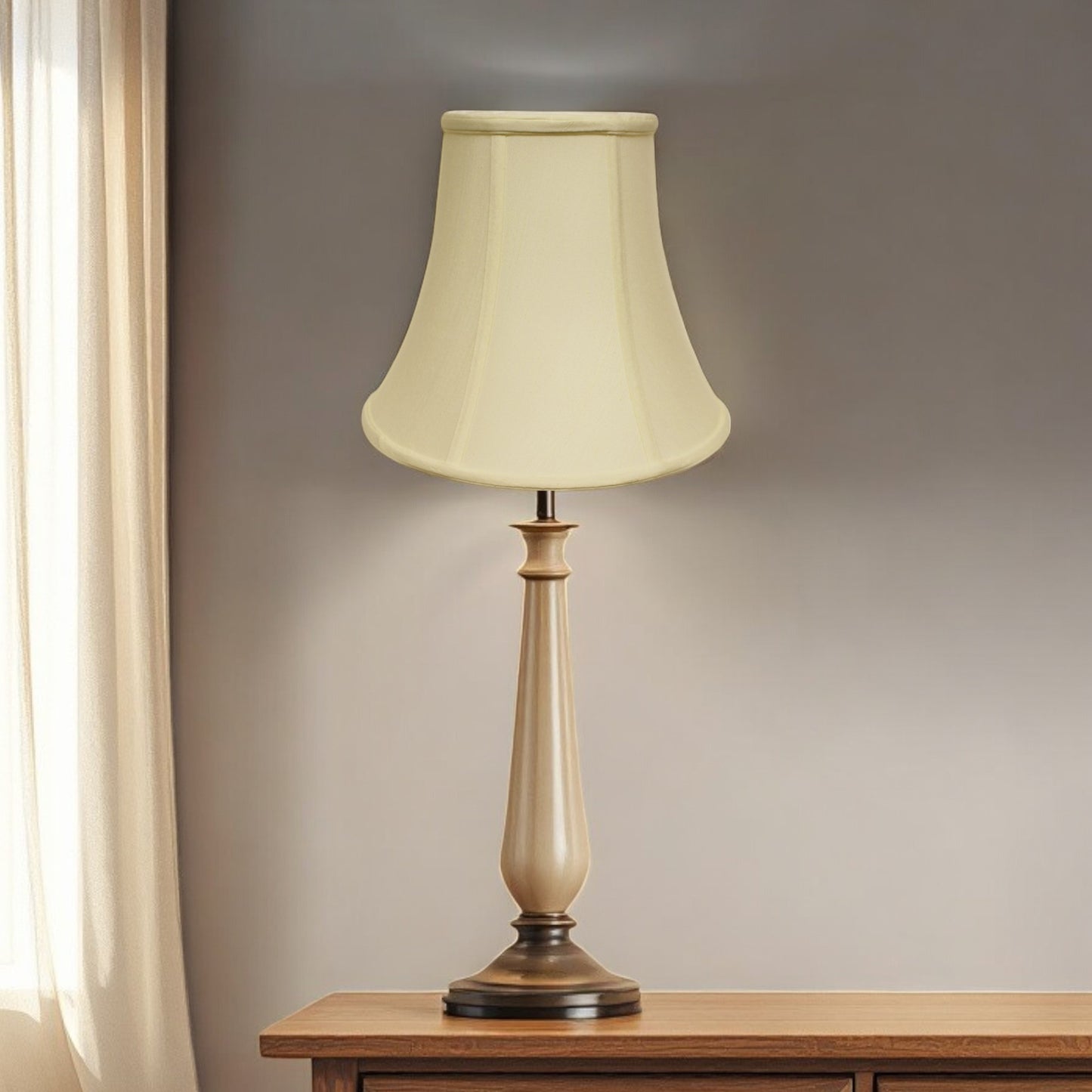 Ivory Monay Shantung Silk Bell Lamp shade 10"W Bottom