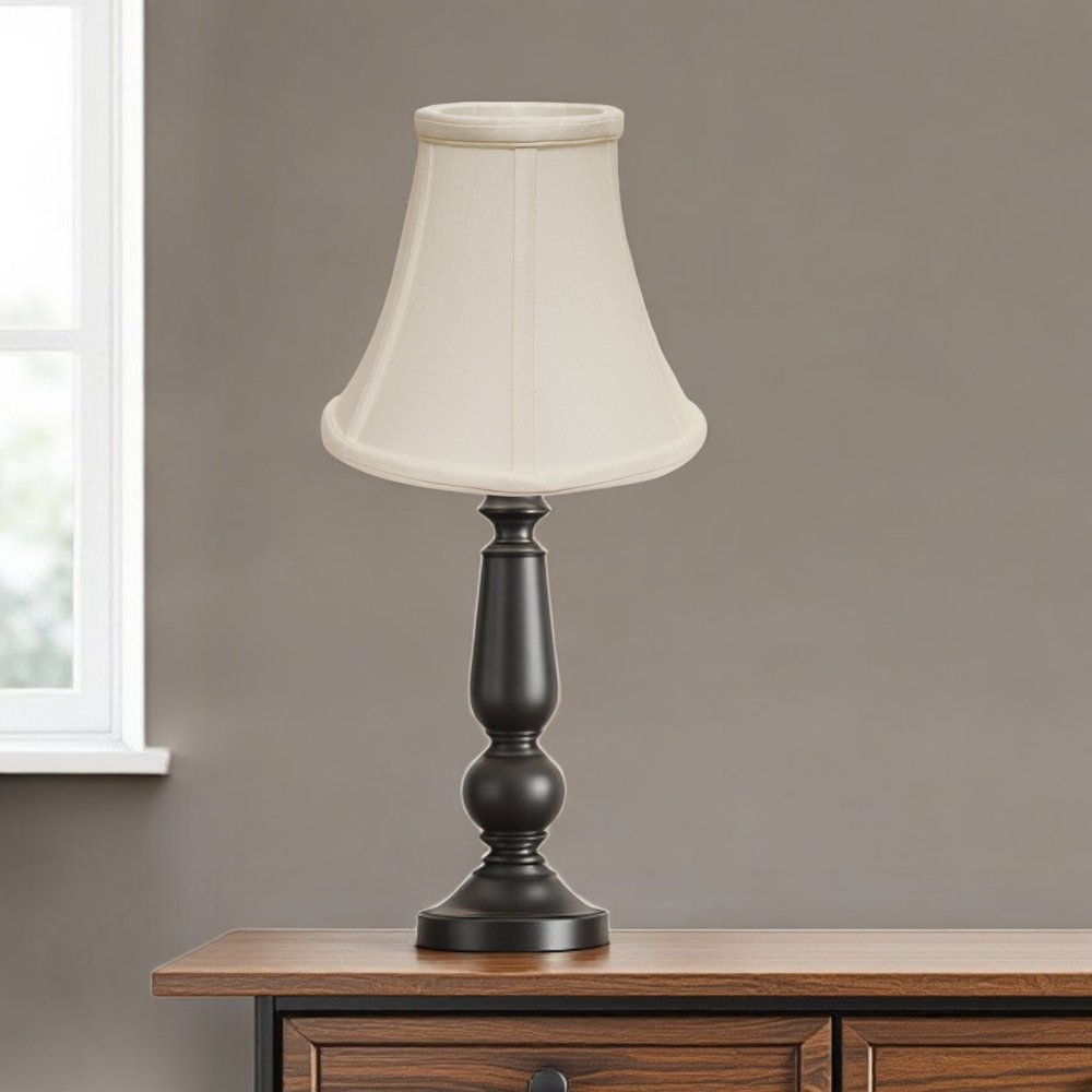 White Monay Shantung Silk Bell Lamp Shade