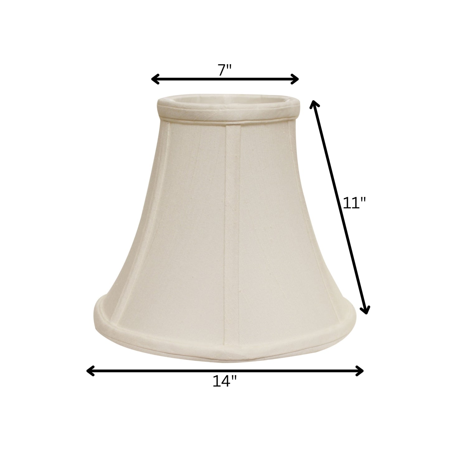 White Monay Shantung Silk Bell Lamp shade 14"W Bottom