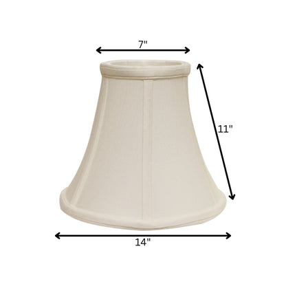 White Monay Shantung Silk Bell Lamp shade 14"W Bottom