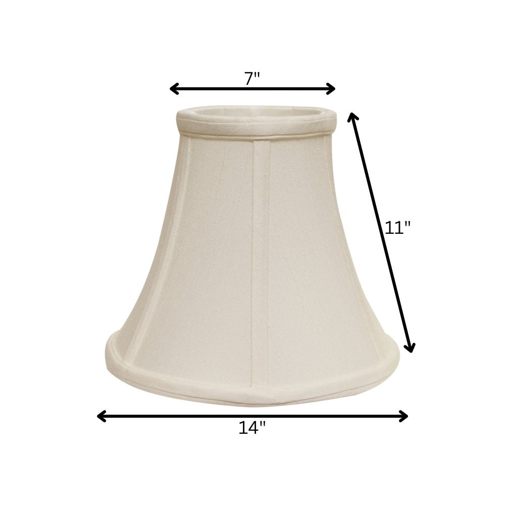 White Monay Shantung Silk Bell Lamp Shade