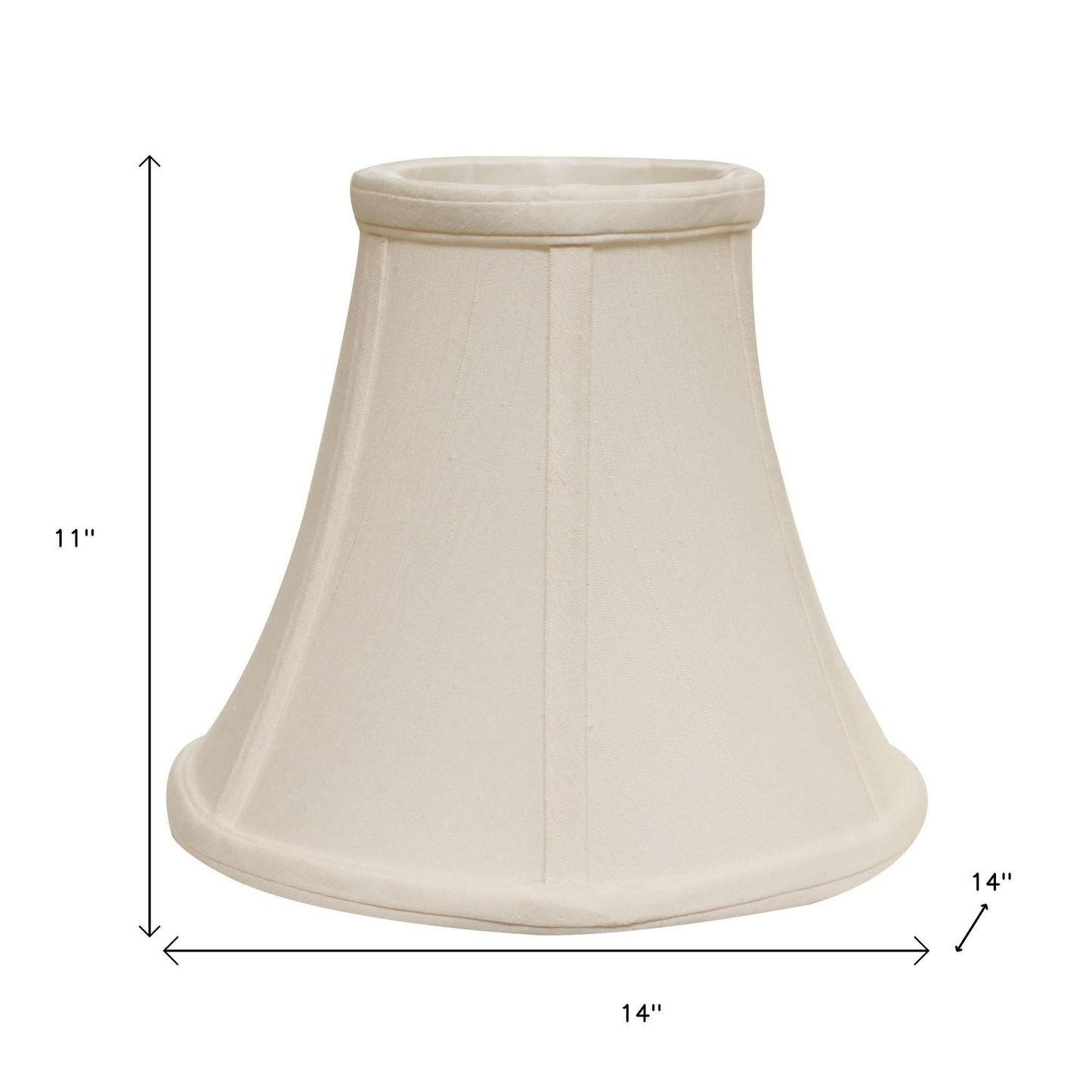 White Monay Shantung Silk Bell Lamp shade 14"W Bottom