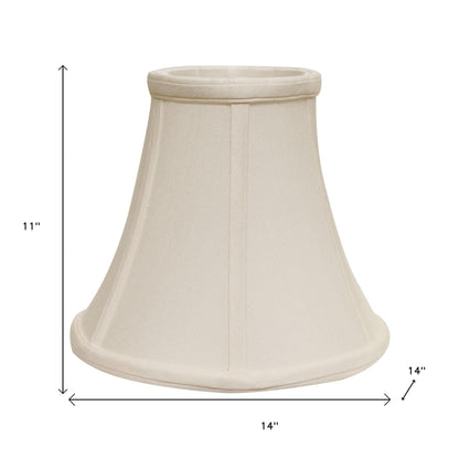 White Monay Shantung Silk Bell Lamp shade 14"W Bottom