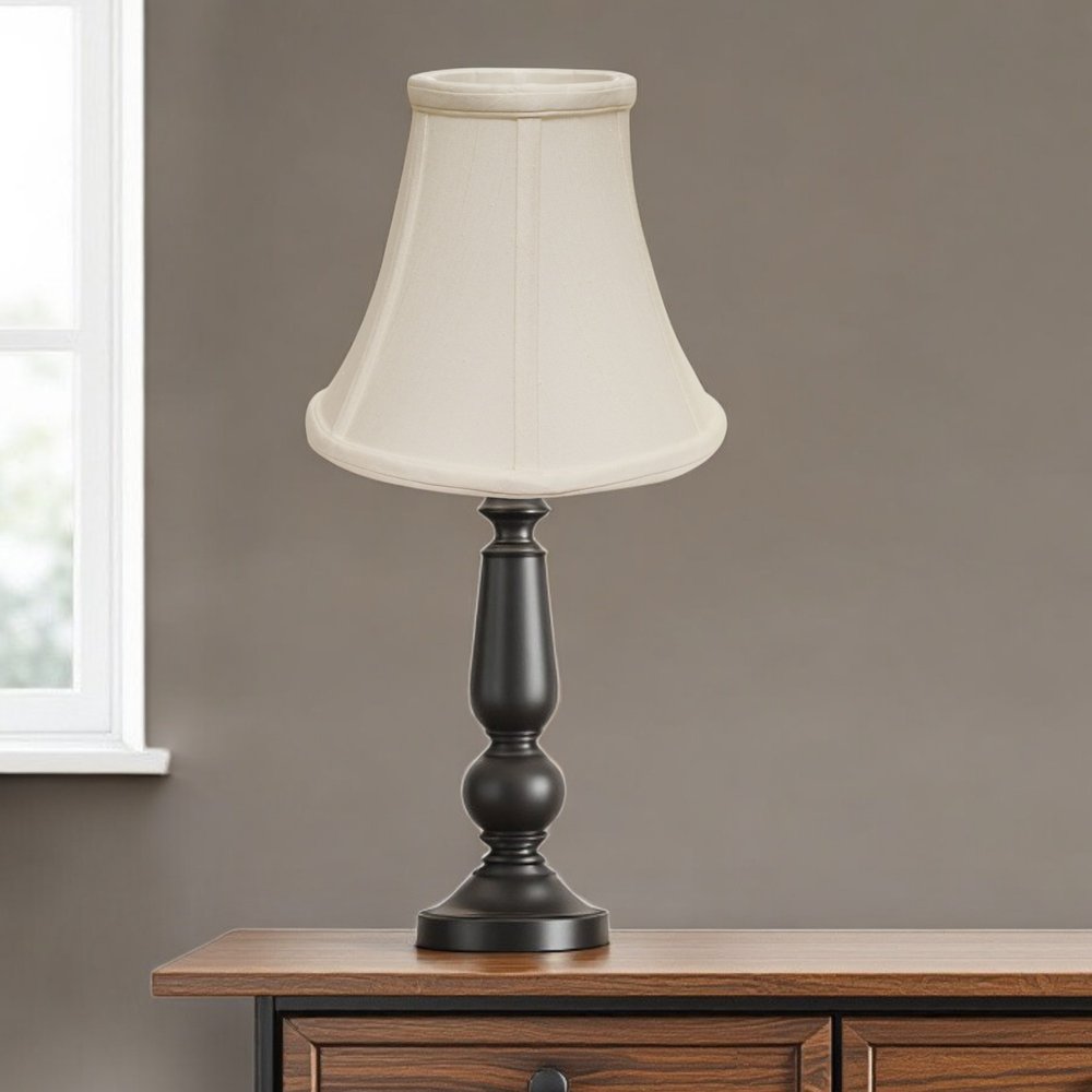 White Monay Shantung Silk Bell Lamp Shade