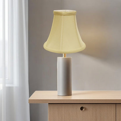 Antiqued White Monay Shantung Silk Bell Lamp Shade