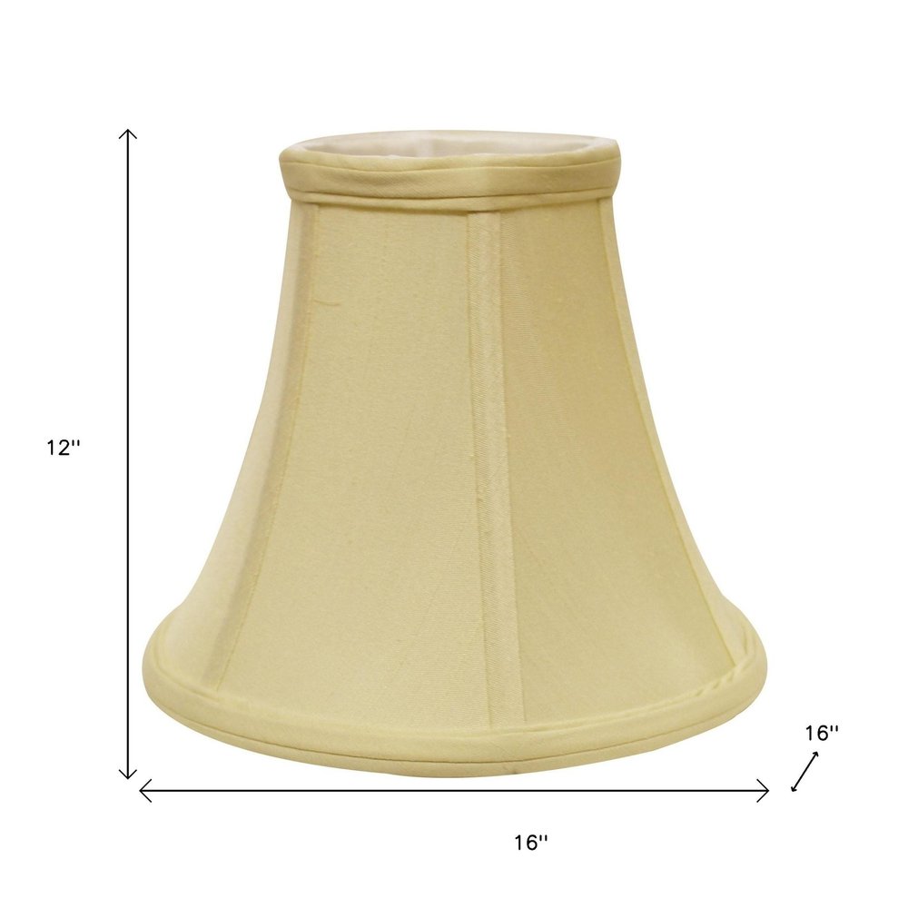 Antiqued White Monay Shantung Silk Bell Lamp Shade