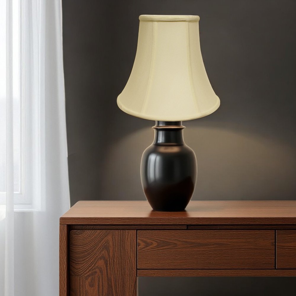 Ivory Monay Shantung Silk Bell Lamp Shade