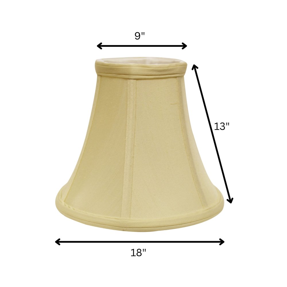 Antiqued White Monay Shantung Silk Bell Lamp Shade