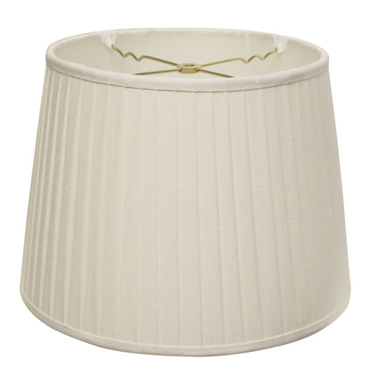 18" White Linen Lampshade with Side Pleats