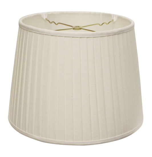 18" White Linen Lampshade with Side Pleats