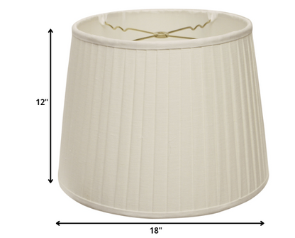 18" White Linen Lampshade with Side Pleats