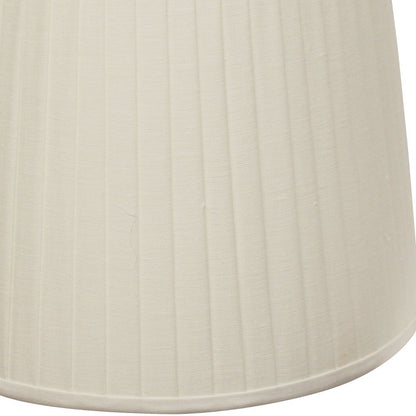 18" White Linen Lampshade with Side Pleats