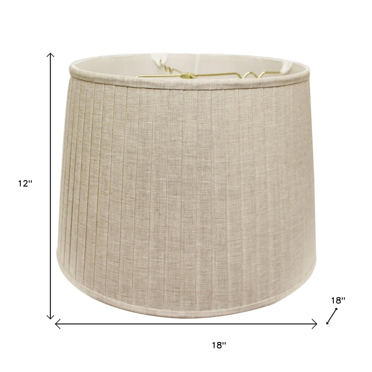 Beige Linen Pleated Empire Lamp Shade 15"W Top 18"W Bottom