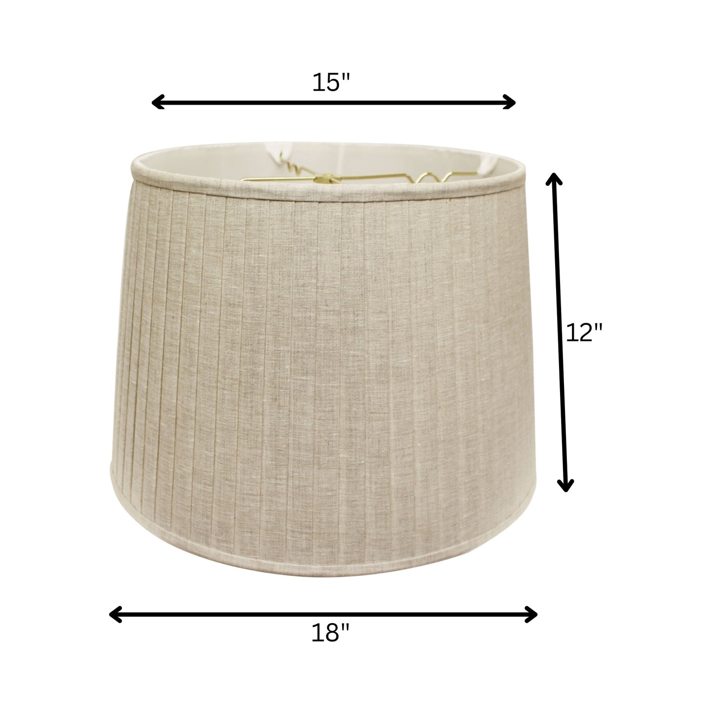 Beige Linen Pleated Empire Lamp Shade 15"W Top 18"W Bottom