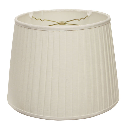 20" White Linen Lampshade with Side Pleats