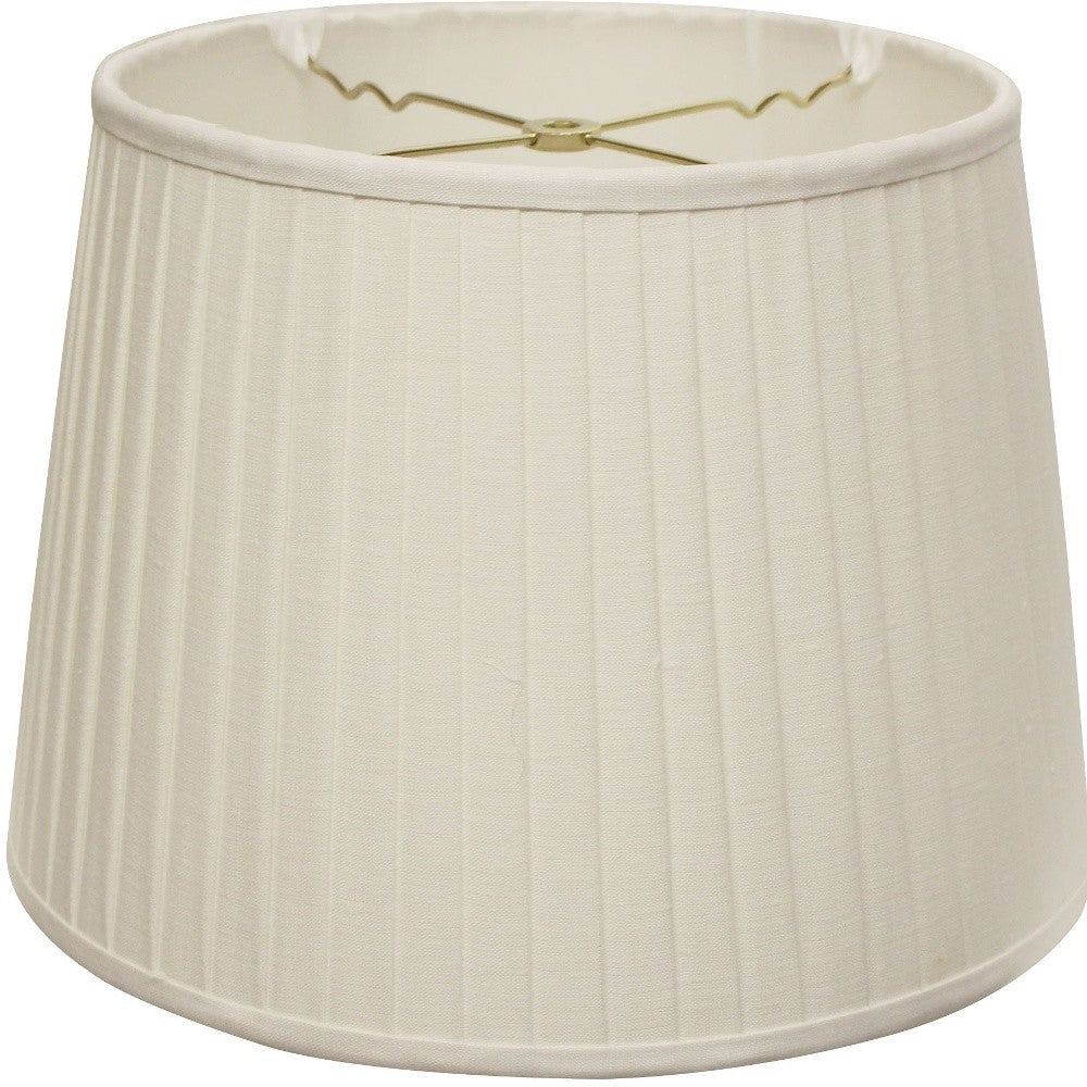 20" White Linen Lampshade with Side Pleats