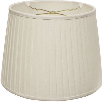 20" White Linen Lampshade with Side Pleats