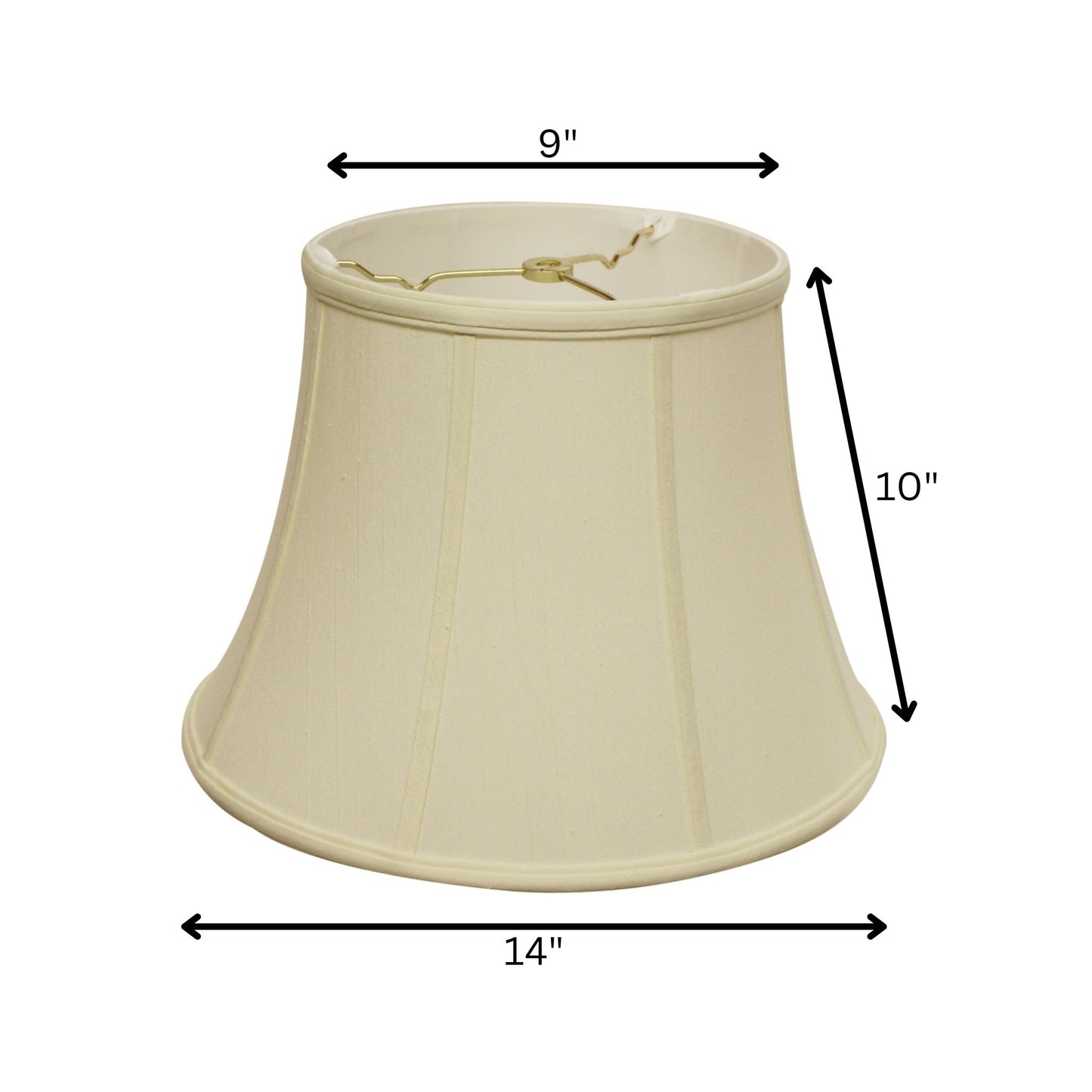 14" Ivory Altered Bell Monay Shantung Lampshade