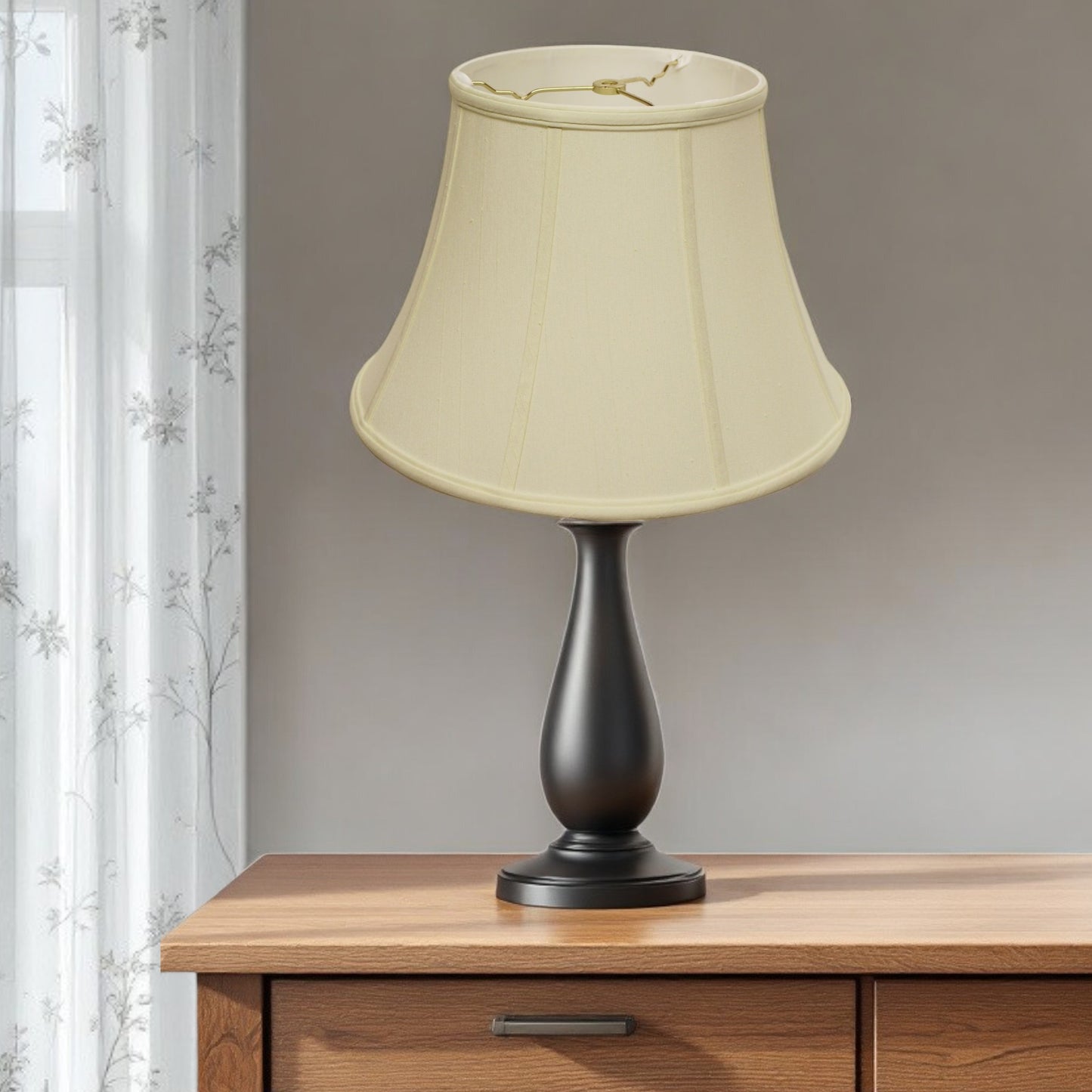 18" Ivory Altered Bell Monay Shantung Lampshade