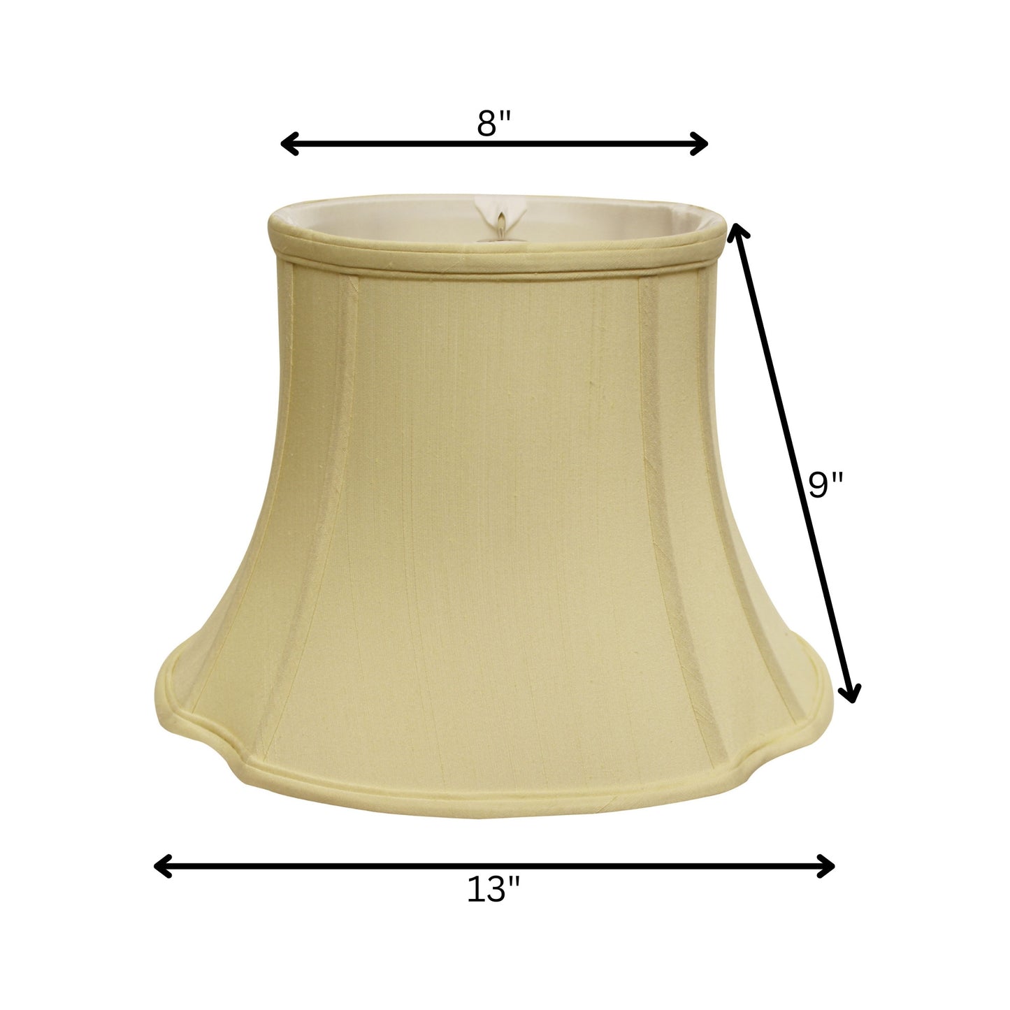 13" Antique White Reversed Oval Monay Shantung Lampshade