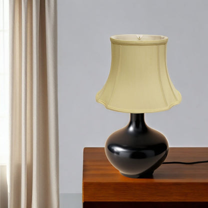 Antiqued White Monay Shantung Silk Oval Lamp Shade