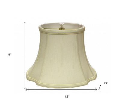 13" Ivory Reversed Oval Monay Shantung Lampshade