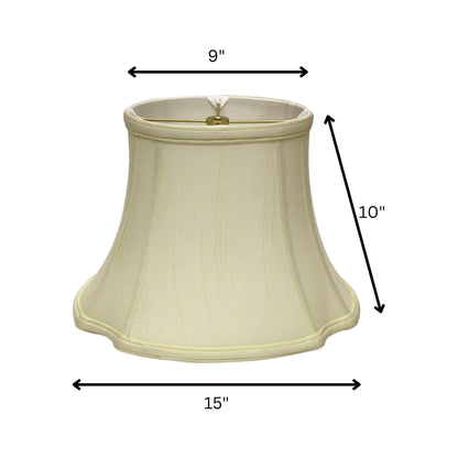 15" Ivory Reversed Oval Monay Shantung Lampshade