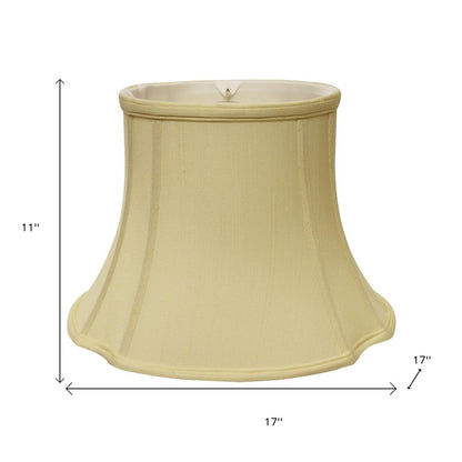 Antiqued White Monay Shantung Silk Oval Lamp Shade
