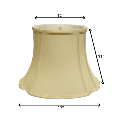 17" Antique White Reversed Oval Monay Shantung Lampshade