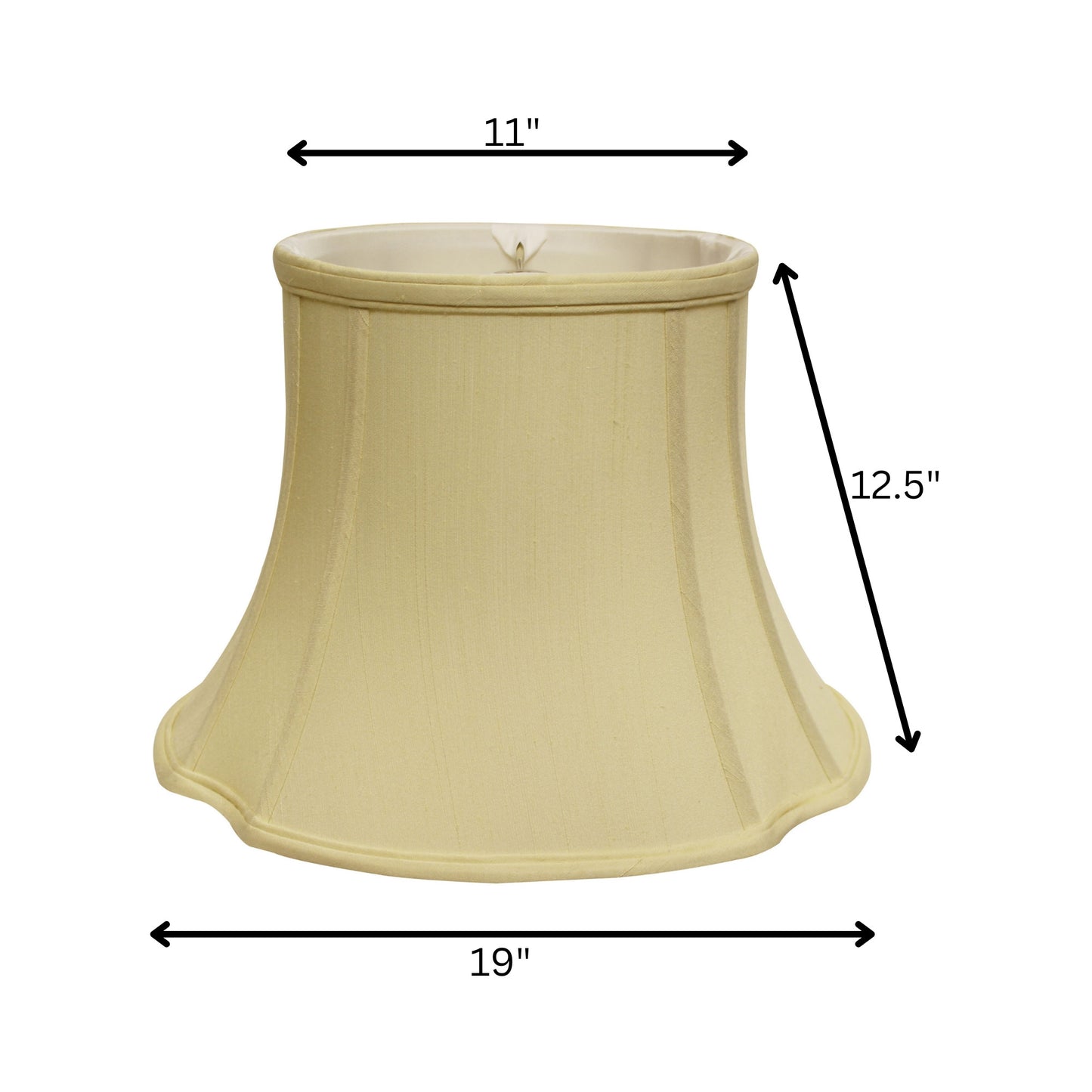 19" Antique White Reversed Oval Monay Shantung Lampshade